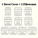 Floral Duvet Cover Set 3-Piece Soft Breathable Polyester – Flowers & Plants Print Comforter Cover with Zip Closure, Twin Full Queen King Bedding Set No Insert