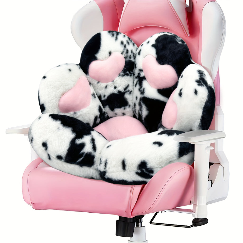Cat Paw Cushion Jumbo Plush 23.6"x27.6", Oversized Cute Cat Paw Print Pillow with Quilted Cover & Filling for Office Chair, Gaming Chair, Bed & Floor Decor