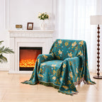Bird Floral Cotton Throw Blanket Twin Queen King – 100% Cotton Ultra Soft Rustic Quilt, Boho Farmhouse Bed Blanket for Sofa Couch Chair, All Season