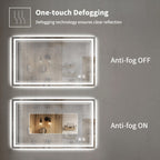 LED Bathroom Mirror with Lights Anti-Fog Dimmable 3 Color Temperatures, Touch Sensor & Wall Switch, Memory Function Tempered Glass Vanity Mirror – Wall Mounted Horizontal or Vertical, 5 Sizes
