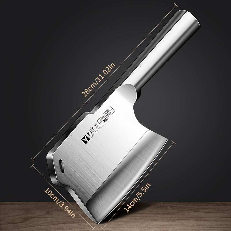 Heavy Duty Stainless Steel Bone Cleaver Knife, Thickened Butcher Axe Meat Cutter for Restaurant & Home Kitchen, Non-Slip Handle, Perfect Chef Gift