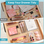 25-Piece Clear Storage Trays Drawer Organizer Set 4 Sizes for Desk Dresser Kitchen Cosmetics Flatware Under Bed Organization