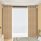 No Drill Telescopic Curtain Rod Adjustable 15.75-196.85in 33mm Extendable Shower Curtain Rod for Large Windows Anti-Slip No Screws