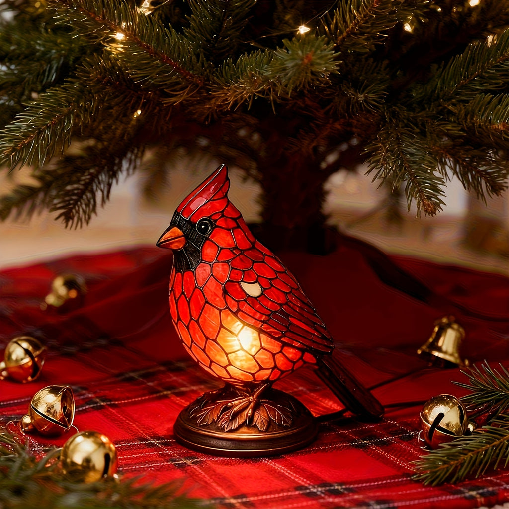 Red Bird Lighted Tabletop Night Lamp - USB Powered Decorative Bird Light for Holiday Home Decor, Christmas Thanksgiving New Year Gift | Nuvia Haven