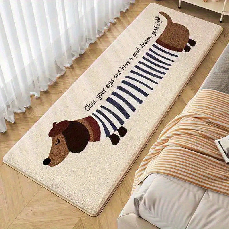 Cute Dachshund Plush Rug – Non-Slip Washable High-Pile Carpet | Pet Lover Gift