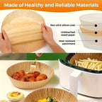 Air Fryer Liners 300pcs Round 7.9-Inch Unbleached Parchment Paper – Oil-Resistant Nonstick Baking Paper for Air Fryer, Oven, Grilling & Microwave