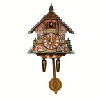 Wooden European Forest Style Cuckoo Wall Clock with Night Mode & Singing Bird – Battery Operated Handmade Carved Cuckoo Clock for Adult Bedroom, Living Room & Home Decor