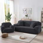 Velvet Stretch Sofa Cover Slipcover – Thick High-Elasticity Plush Couch Cover for L-Shape 1 2 3 4 Seater, Polyester Spandex Furniture Protector with Pillowcase for Living Room