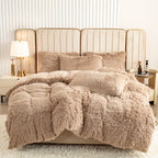 Plush Duvet Cover Set 3 Piece Ultra-Soft Warm Comforter Cover Twin Full Queen King 8 Colors for Bedroom Guest Room Dorm