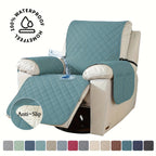 Recliner Chair Cover Waterproof Non-Slip, Oversized Recliner Slipcover with Side Pocket & Elastic Straps, Washable Furniture Protector for Dogs & Pets, Warm Cozy Chair Cover, 1 Piece