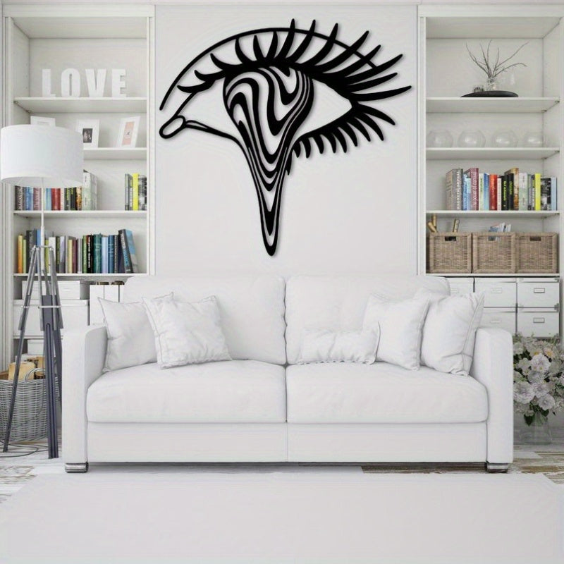 Psychedelic Eye Metal Wall Art Black & White – Exquisite Exotic Style Modern Home Decoration, Unique Artwork for Living Room, Bedroom & Office Wall Decor