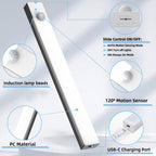LED Motion Sensor Cabinet Lights 6-Pack, USB Rechargeable Magnetic Indoor Night Light Strips for Stairs, Shelves & Closets – 3.94in / 7.87in / 11.81in