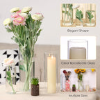 WHONLINE 16pcs Clear Glass Cylinder Vases 4 Sizes (4"/6"/8"/10") – Tall Transparent Vase Set for Wedding Centerpieces, Party Tables, Hurricane Floating Candle Holders, Home & Office Decor