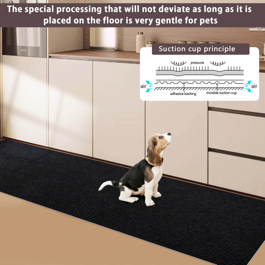 Non-Slip Peel-and-Stick Aisle Runner – 7mm Thick, Self-Adhesive, Easy to Cut | Kitchen, Hallway & Staircase | 3 Colors, 4 Sizes | Nuvia Haven