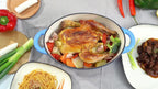 4.5 Qt Cast Iron Dutch Oven with Enamel Coating – Oval Casserole Pot with Lid for Bread Baking, Slow Cooking & Roasting, Works on All Stovetops