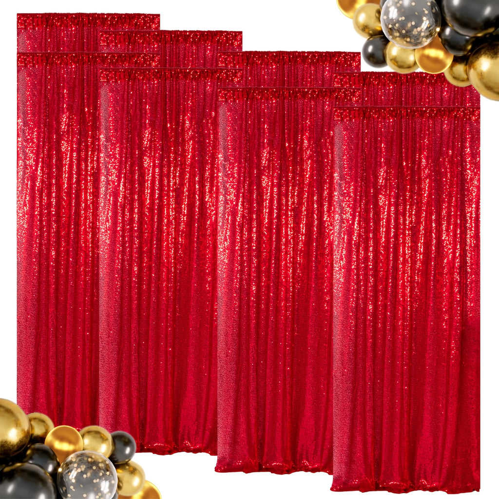 Sequin Backdrop Curtains – Glitter Party & Wedding Background Panels, 2ft×8ft per Panel, 4/6/8 Panel Sets, 29 Colors for Birthday, Stage, Bridal & Event Decor