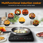 1800W Induction Cooktop Single Burner Countertop Cooker with Intelligent Touch Control, Multi-Level Power, Timer & Overheating Protection — Portable Induction Stove for Home, Dorm & Gifting, Black