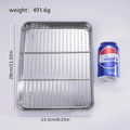 Baking Pan Set with Cooling Rack Large Stainless Steel Cookie Sheet Non-Toxic Durable Easy Clean Professional Oven Tray for Baking Roasting Holiday Baking