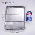 Baking Pan Set with Cooling Rack Large Stainless Steel Cookie Sheet Non-Toxic Durable Easy Clean Professional Oven Tray for Baking Roasting Holiday Baking
