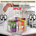 Lazy Susan Organizer Rotating Drink Mix Packet Holder Clear Turntable with Dividers for Powder Packets Water Flavor Packets Pantry Counter