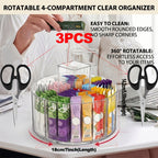 Lazy Susan Organizer Rotating Drink Mix Packet Holder Clear Turntable with Dividers for Powder Packets Water Flavor Packets Pantry Counter