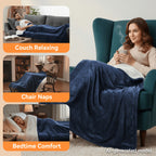 Electric Heated Blanket Soft Flannel 10 Temperature Levels Dual Control – PTC+NTC Overheat Protection, Machine Washable, for Couples Bedroom & Winter Home Use