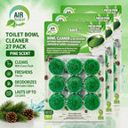 Scented Toilet Cleaner Tablets 27-Pack – Automatic Deodorizing Toilet Tablets for Yellow Stain & Odor Removal, 4 Scents: Fresh Linen, Lavender, Pine & Mix, Deep Cleaning Toilet Deodorant