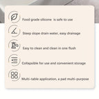 Silicone Sink Drying Mat & Faucet Splash Pad with Sponge Holder – Wave Pattern, 5° Drainage Slope, Heat-Resistant, 3 Sizes & 3 Colors for Kitchen & Bathroom Counter
