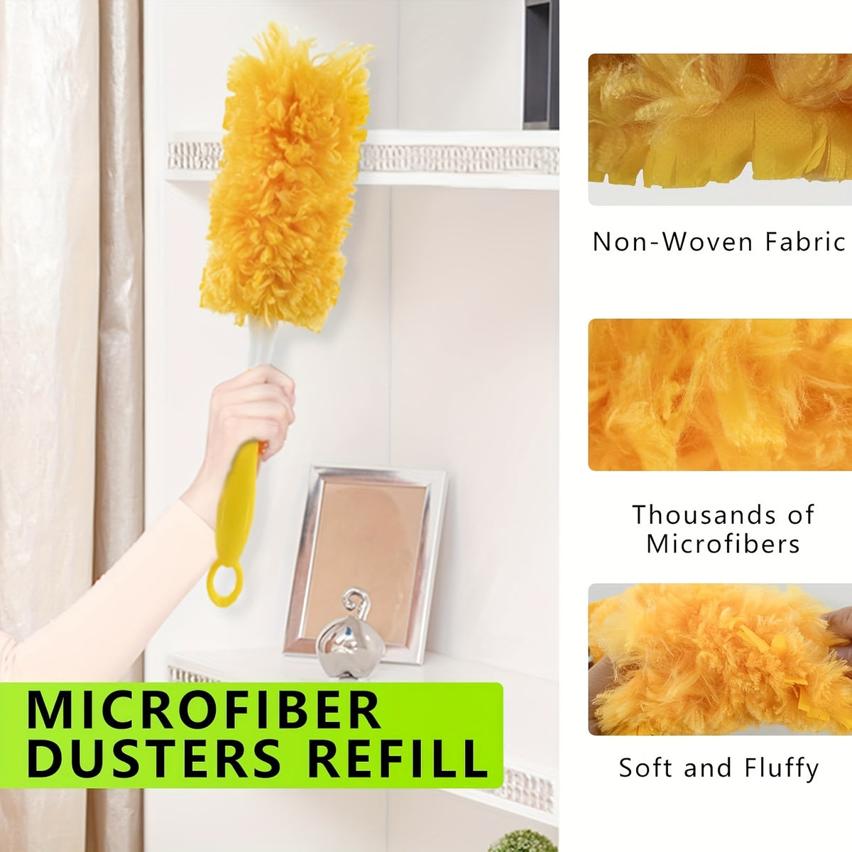 Duster Refills 120/59-Count Compatible with Swiffer Duster 360° Electrostatic Disposable Replacement Heads for Ceiling Fans Blinds Furniture Multi-Surface Unscented Home Cleaning