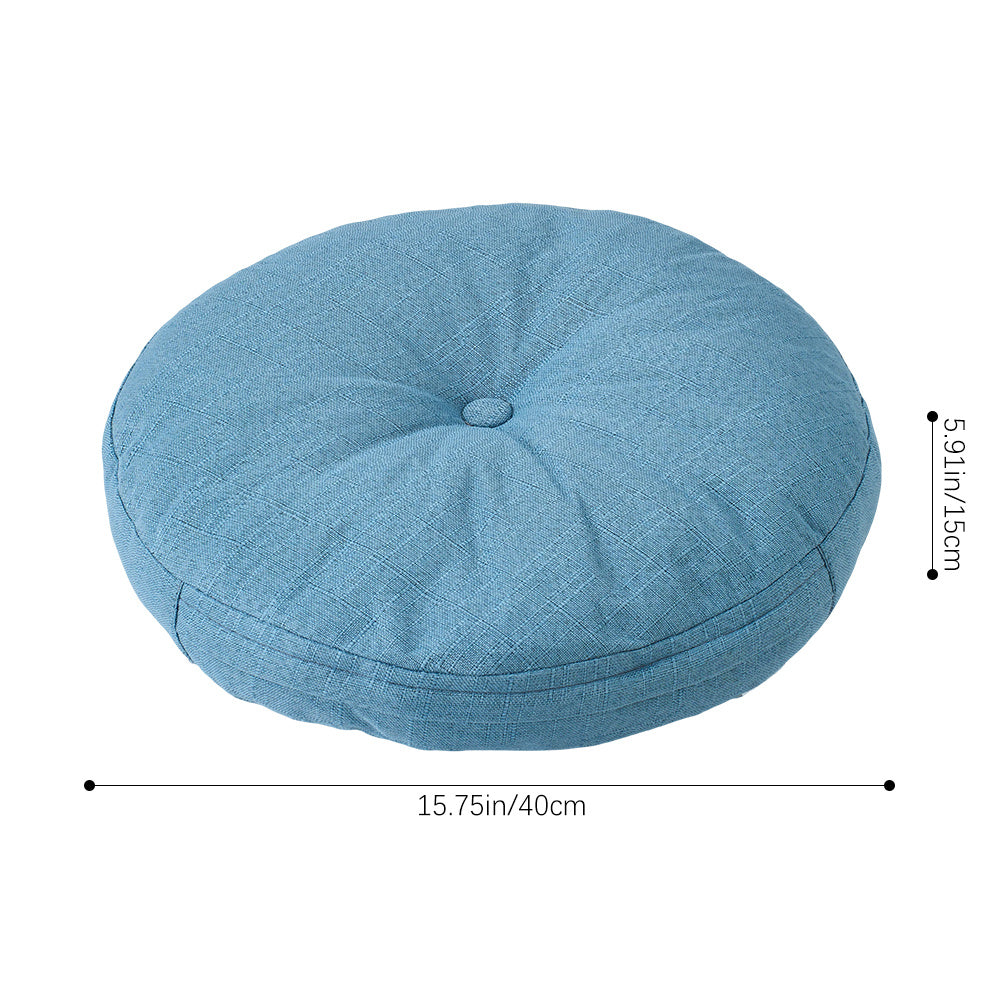 Round Seat Cushion 40x40cm 15cm Thick Firm Futon Meditation Mat Removable Linen Cover Chair Pad for Office Dining Chair Home Decor All Seasons Christmas