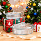 Glass Baking Dish with Lid Set - Borosilicate Casserole Dish with Glass Lid & Silicone Mat, Oven & Microwave Safe, 61oz or 95oz, for Chicken, Pasta, Desserts & Holiday Cooking