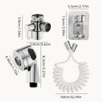 Handheld Shower Head Kit with Bracket, Diverter & Telescopic Hose – High-Pressure Faucet Adapter Shampoo Spray Set for Bathroom Sink, Travel & Portable Shower Use