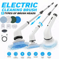 Electric Rotary Scrubber Cordless with 8 Replaceable Brush Heads – Dual Speed USB Rechargeable Power Scrubber, Adjustable Detachable Handle, Swivel Head for Bathroom, Bathtub, Tile, Floor & Shower Cleaning