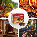 Fire Starter Blocks Odorless Safe Long Lasting for Fireplace Barbecue Camping Wood Stove Easy Light No Electricity Needed Indoor Outdoor 64pcs 192pcs
