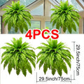 Artificial Boston Fern Plants 4 Pack Large Realistic Fake Hanging Ferns with Foliage Indoor Outdoor Plastic Fern No Maintenance for Home Patio Hotel Office Porch Decor Housewarming Gift No Container