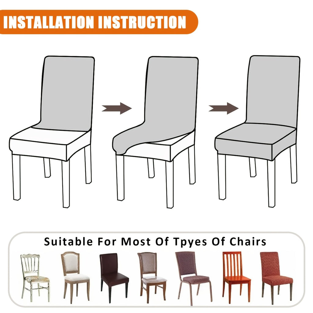 Dining Chair Covers 4/6pcs Set Washable Pet Friendly Dirt & Wear Resistant – Versatile Stretch Slipcovers for Home & Restaurant Seating, 12 Colors