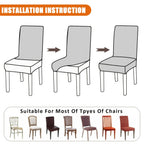 Dining Chair Covers 4/6pcs Set Washable Pet Friendly Dirt & Wear Resistant – Versatile Stretch Slipcovers for Home & Restaurant Seating, 12 Colors