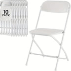 Stackable Folding Dining Chairs 350 Lbs Capacity Steel Frame for Kitchen Dining Room Catering & Outdoor Parties – Space-Saving Plastic Chairs