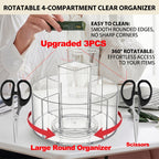 Lazy Susan Organizer Rotating Drink Mix Packet Holder Clear Turntable with Dividers for Powder Packets Water Flavor Packets Pantry Counter