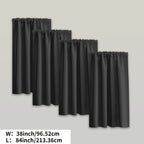 Blackout Curtains Rod Pocket 4 Panels - Thermal Insulated Room Darkening Noise Reducing Matte Drapes for Bedroom Living Room Office, 9 Colors 11 Sizes