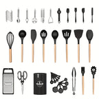 44-Piece Kitchen Cooking Tool Set – Complete Non-Stick Heat Resistant Dishwasher Safe Kitchen Utensils for Beginners & Enthusiasts, Holiday Gift
