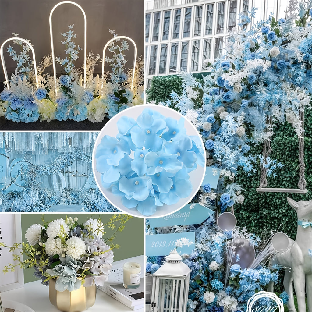 Bulk Artificial Hydrangea Flower Heads 72pcs with Stems - Faux Hydrangea Flowers for Home, Wedding & Party Decorations, Floral Arrangements & Centerpieces