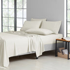 Bamboo Blend Cooling Sheet Set 6-Piece 2000 Thread Count Satin | Deep Pocket 16" Hypoallergenic Breathable Bed Sheets, Twin Full Queen King Cal King, 20 Colors