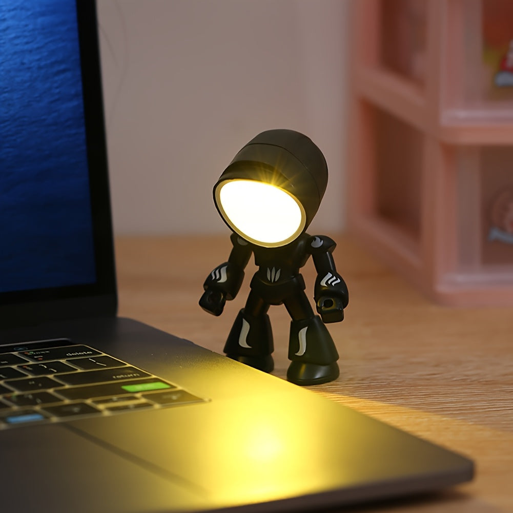 LED Robot Night Light Mini Cute Cartoon Desk Lamp Desktop Decoration for Kids Bedroom Office Holiday Birthday Gift