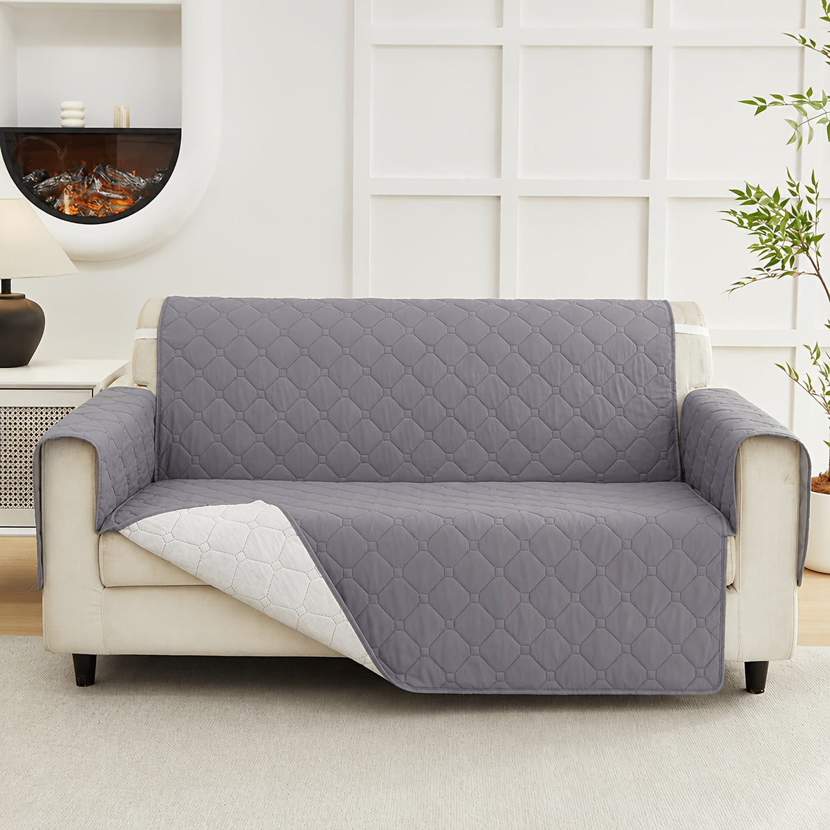 Stretch Sofa Slipcover Non-Slip Elastic All Season Dust Proof Cat Scratch Protector - Durable Couch Cover Living Room 1 2 3 Seater 4 Colors