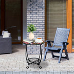 13.5 Inch Round Side Table Indoor Outdoor – Space-Saving Modern Accent Table for Patio Balcony Living Room Sofa Garden