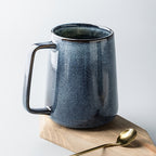 Large Ceramic Coffee Mug 24oz Vintage Style Dishwasher & Microwave Safe - Big Latte Cup for Men & Women, Office & Home, Hot Coffee Tea Soup Milk, Green & Blue Colors