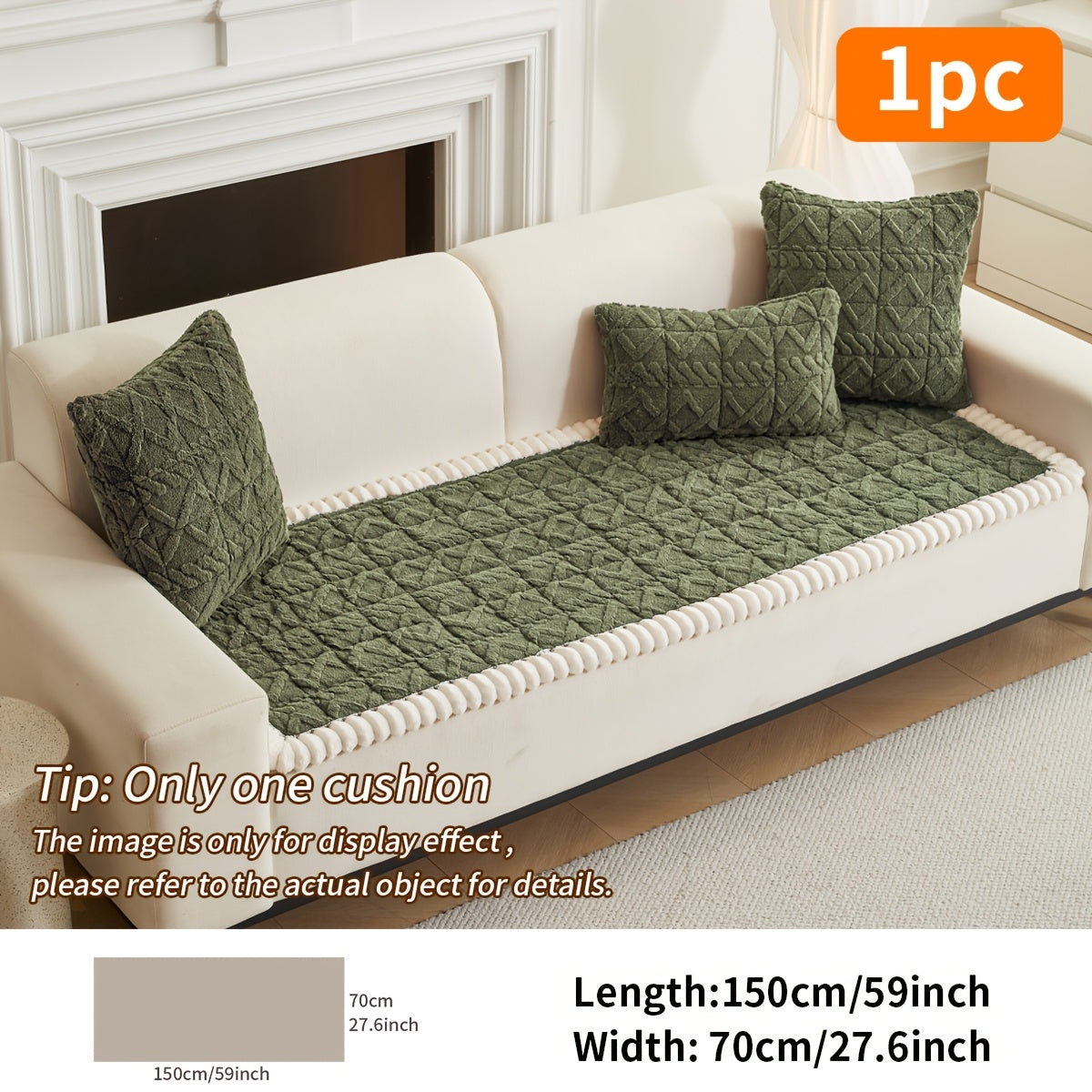 Thickened Quilted Sofa Cushion Pad Soft Polyester Seat Mat for Loveseat 2 3 4 Seater Sofa Autumn Winter Warmth Home Decor Dark Gray Dark Coffee Cream Green