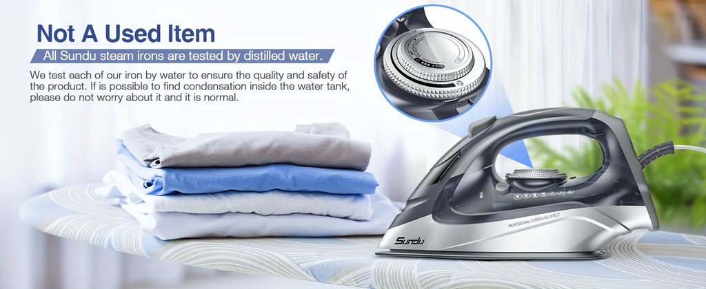 Ceramic Steam Iron 1700W Rapid Heating – Ceramic Coated Soleplate, Precise Thermostat Dial, Self-Cleaning, Auto-Off, 10.14oz Water Tank, Home Clothes Ironing, Grey