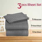 Luxury Striped Bed Sheet Set 3 or 4 Pcs – Hotel-Quality Deep Pocket 16", Extra Soft Breathable Cooling Sheets, Wrinkle & Fade Resistant, Twin Twin XL Full Queen King Cal King, 11 Colors